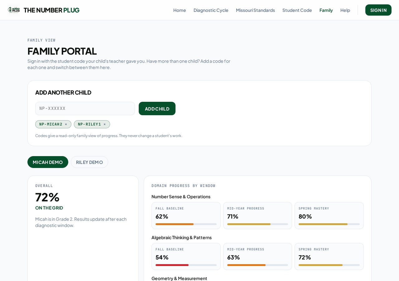 Family portal screenshot